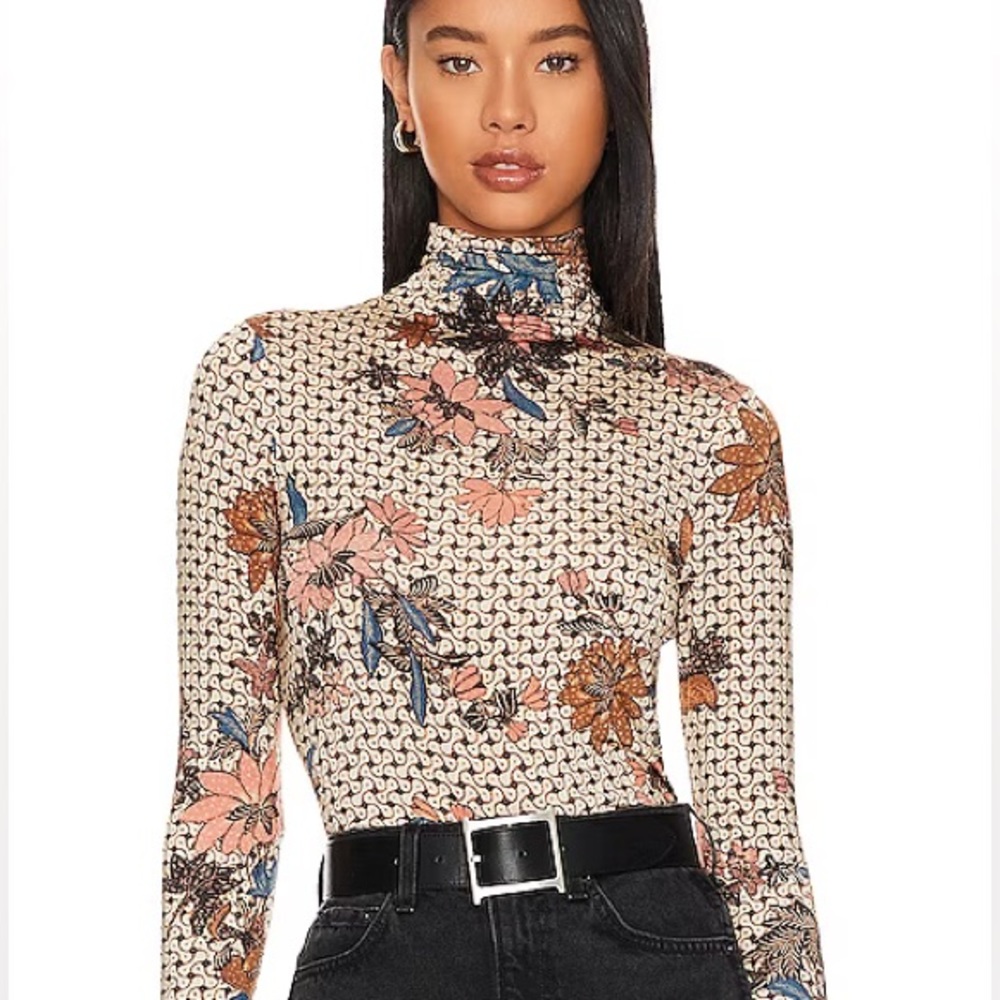 Ulla Johnson Aurelia Printed Turtleneck Top